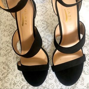 Glaze Women's Open Toe Stiletto Ankle Strap 7.5 BL